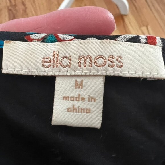 ELLA MOSS Racerback Tank Blouse | Boho Geometric Print Sleeveless Top | Size M - Picture 9 of 13